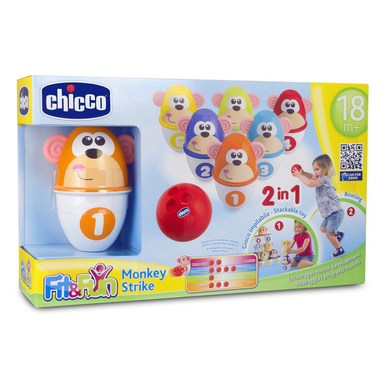 Bolos apilables Monkey Strike de Chicco