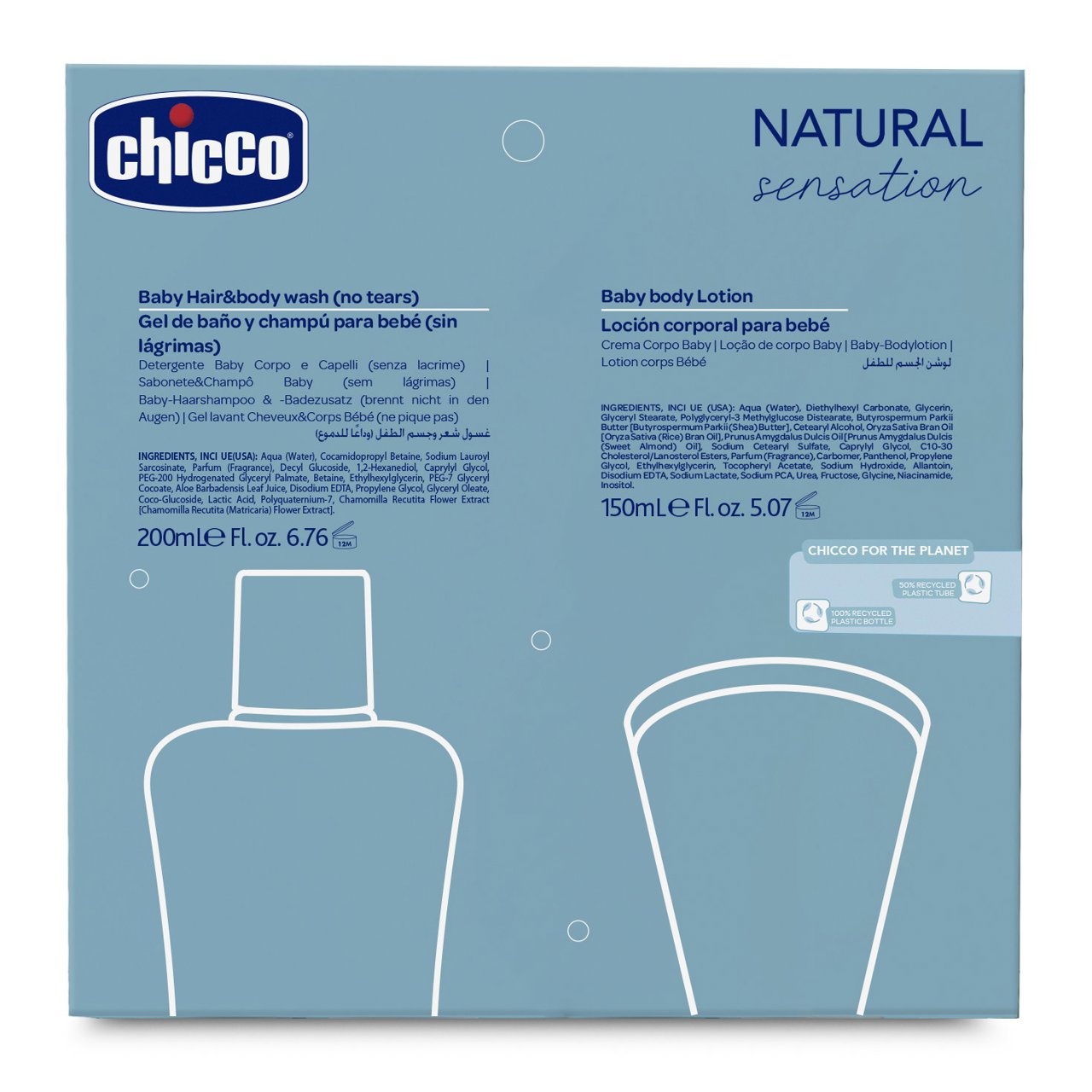 Set de baño y crema hidratante Natural Sensation Chicco