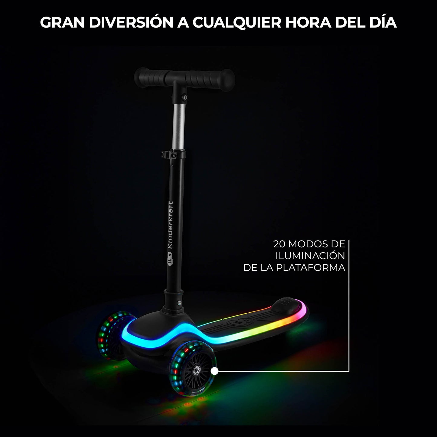 Patinete RAKET de tres ruedas LED de Kinderkraft