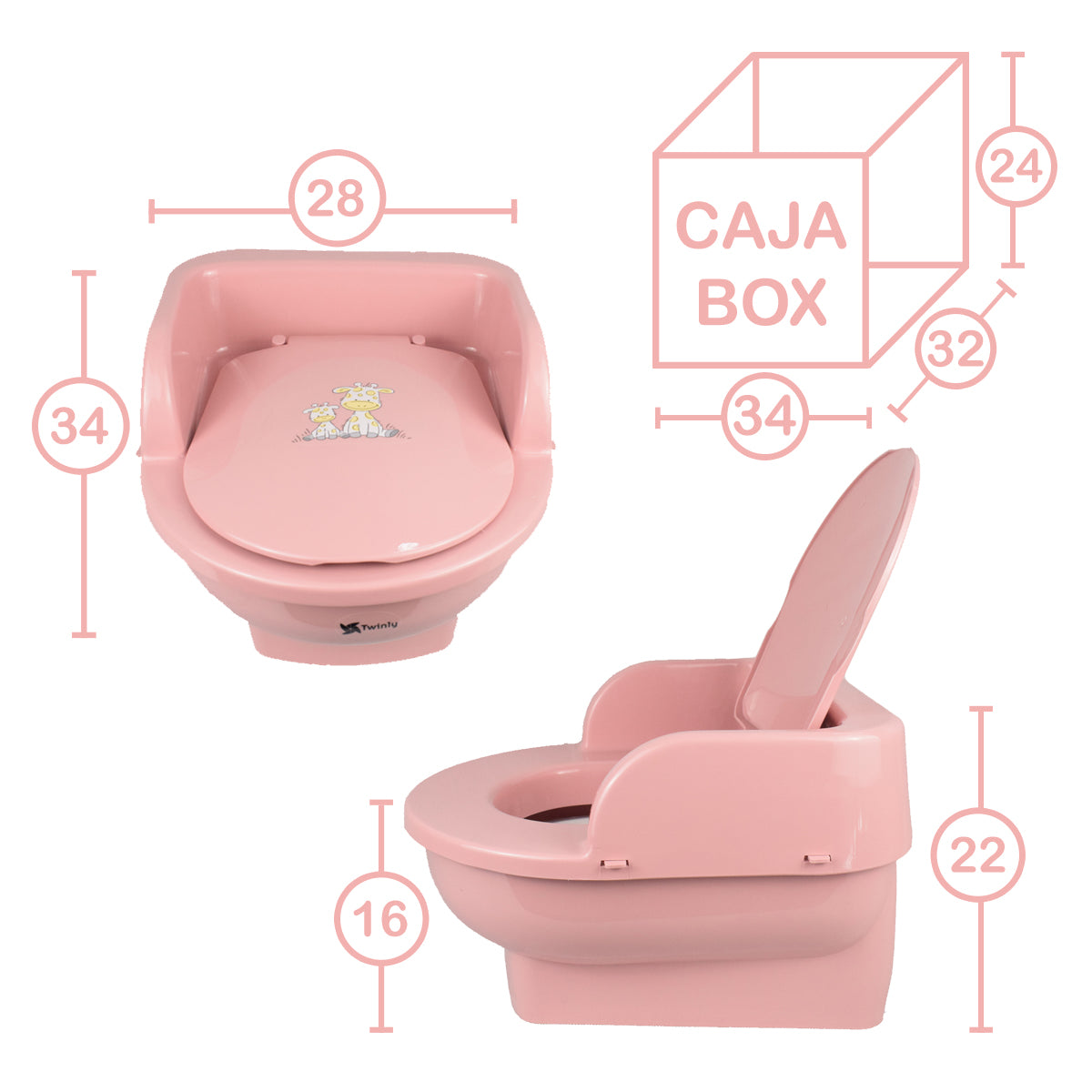 Urinol Twinly Potly - Com tampa e copo removível