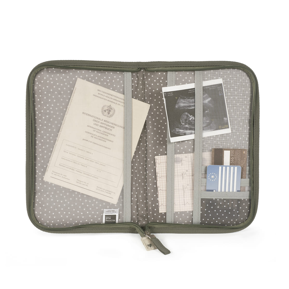 PORTADOCUMENTOS CORAZONES POPPY MUSGO DE WALKING MUM