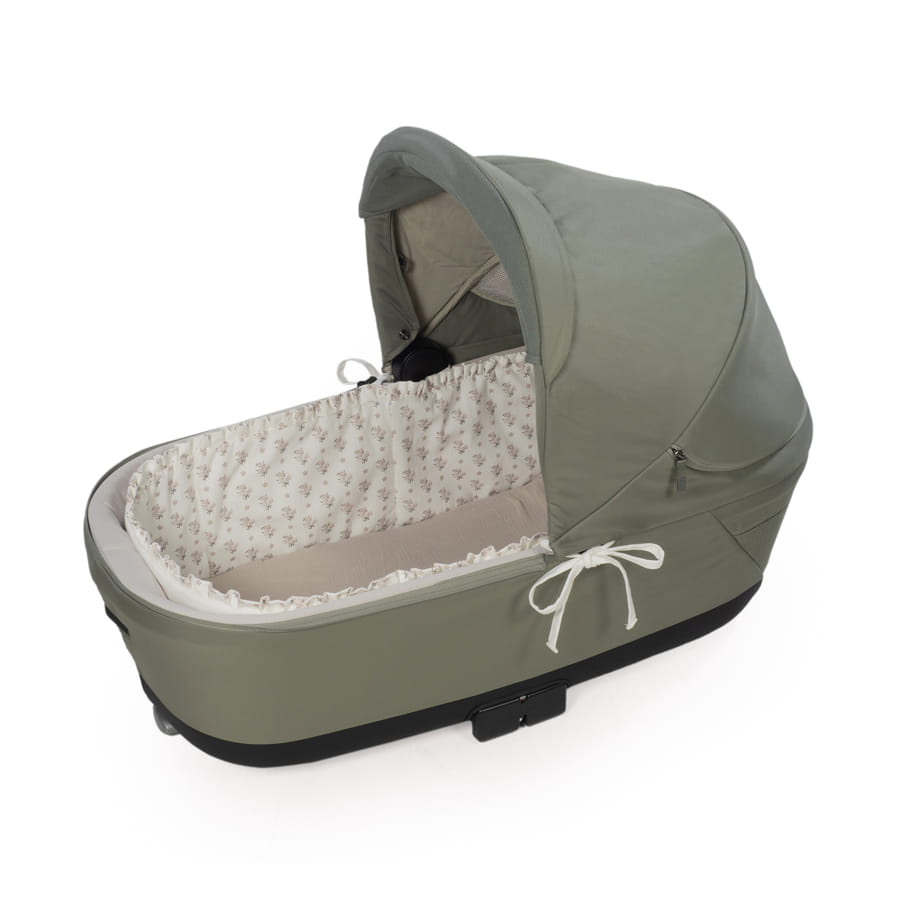 CUBRE CUCO VARILLAS + SÁBANA AJUSTABLE CUCO BOTTON FLORES DE WALKING MUM