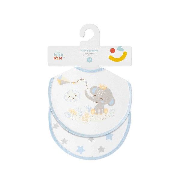 Pack 2 baberos Elefante/Estrellas de Interbaby