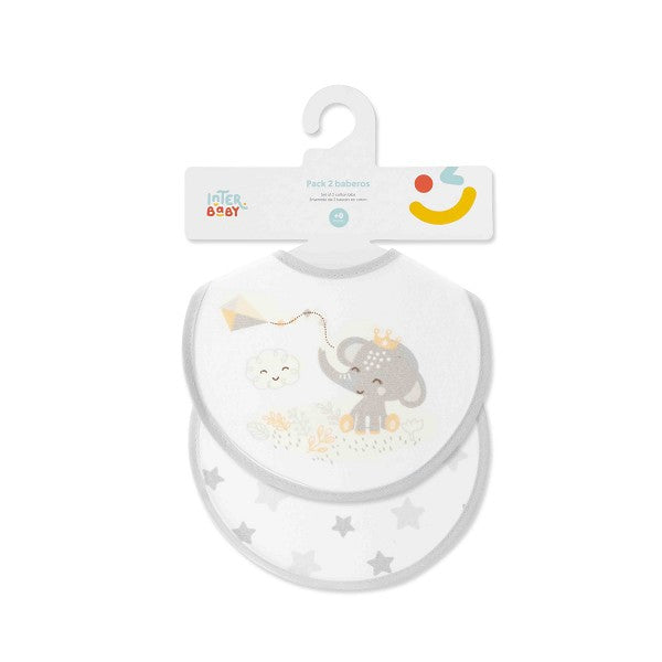 Pack 2 baberos Elefante/Estrellas de Interbaby