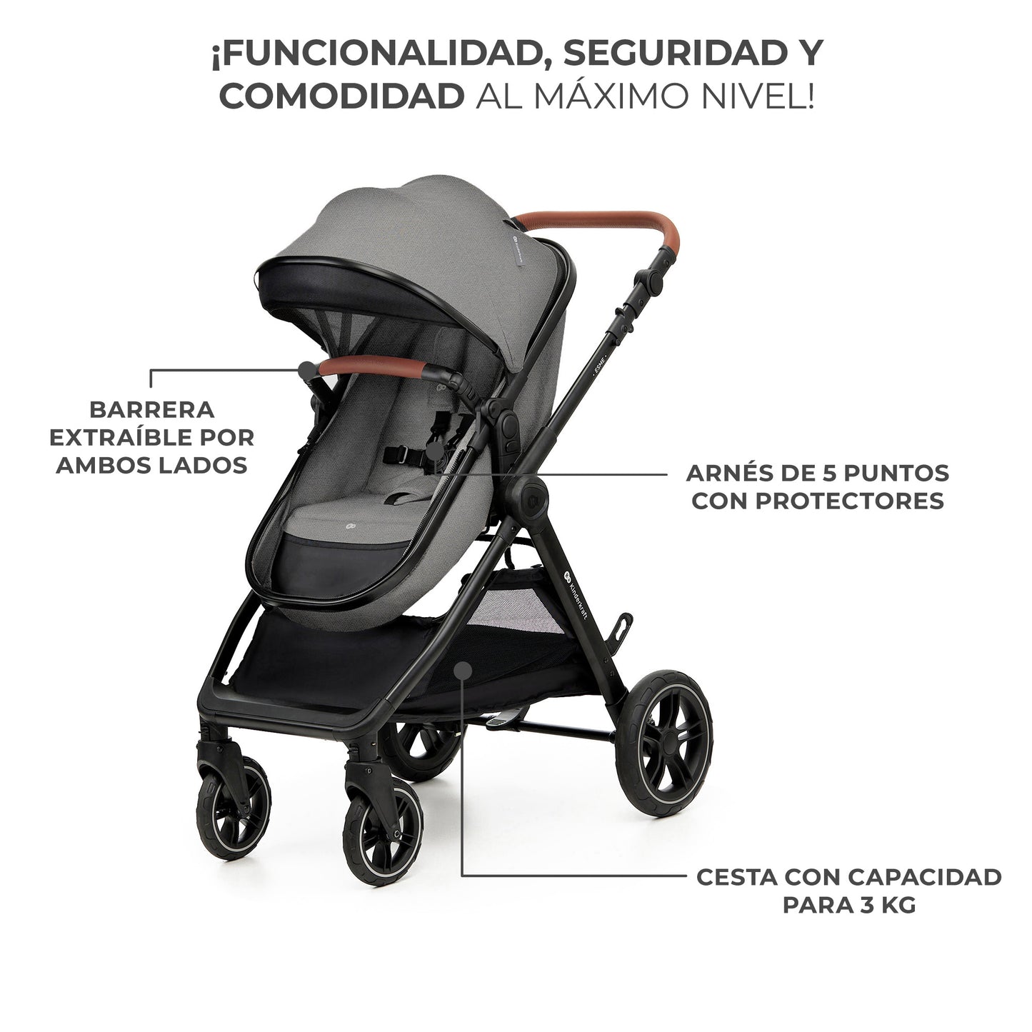Cadeirinha de carro Kinderkraft ESME 3 em 1 - Mink Pro tamanho I