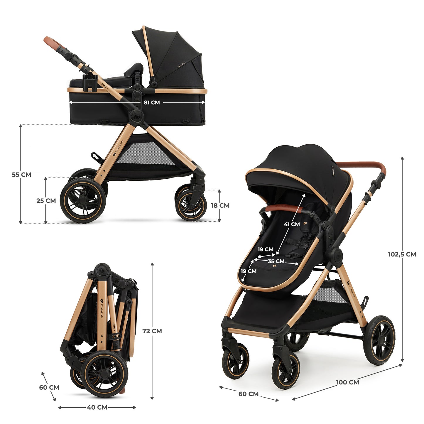 Cadeirinha de carro Kinderkraft ESME 3 em 1 - Mink Pro tamanho I