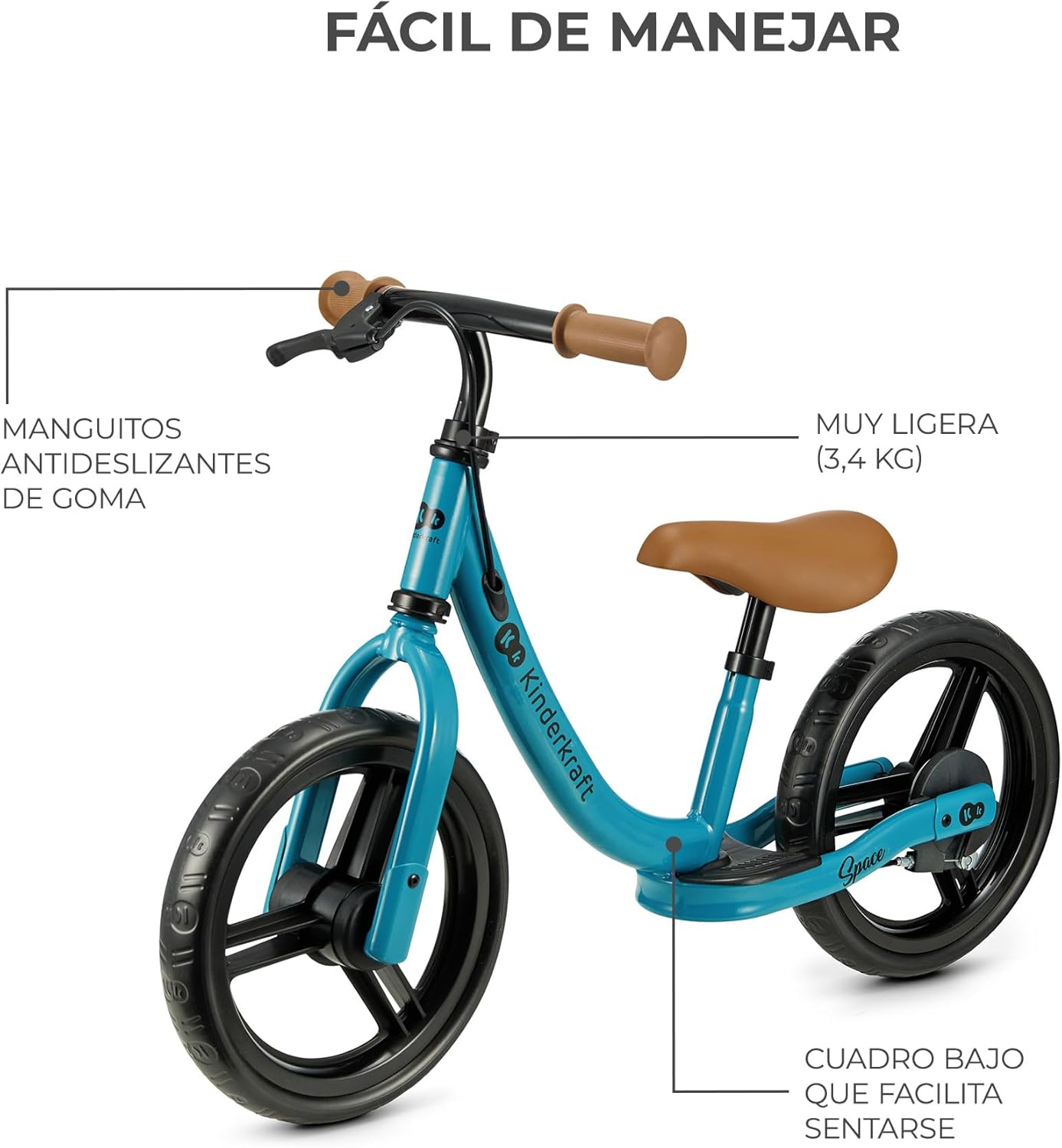Kinderkraft Space 2 Bicicleta sin Pedales, Bicicleta Niño 2 años
