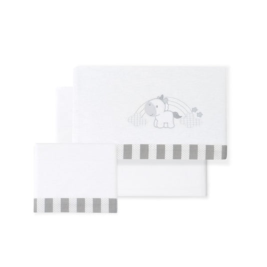 Juego de sábanas Cuna Franela Unicornio de Interbaby