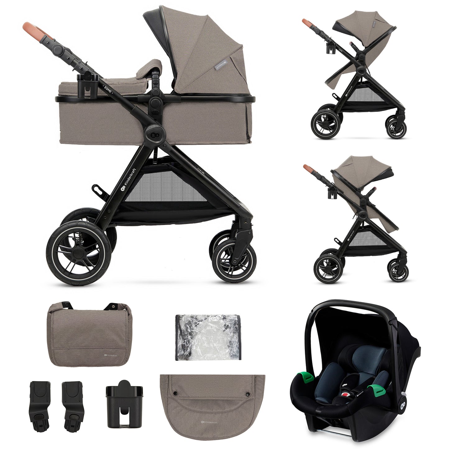 Cadeirinha de carro Kinderkraft ESME 3 em 1 - Mink Pro tamanho I