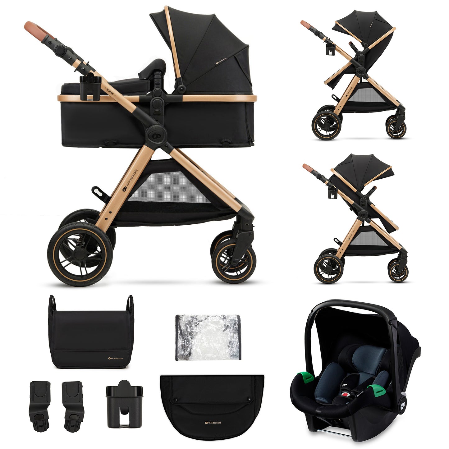 Cadeirinha de carro Kinderkraft ESME 3 em 1 - Mink Pro tamanho I