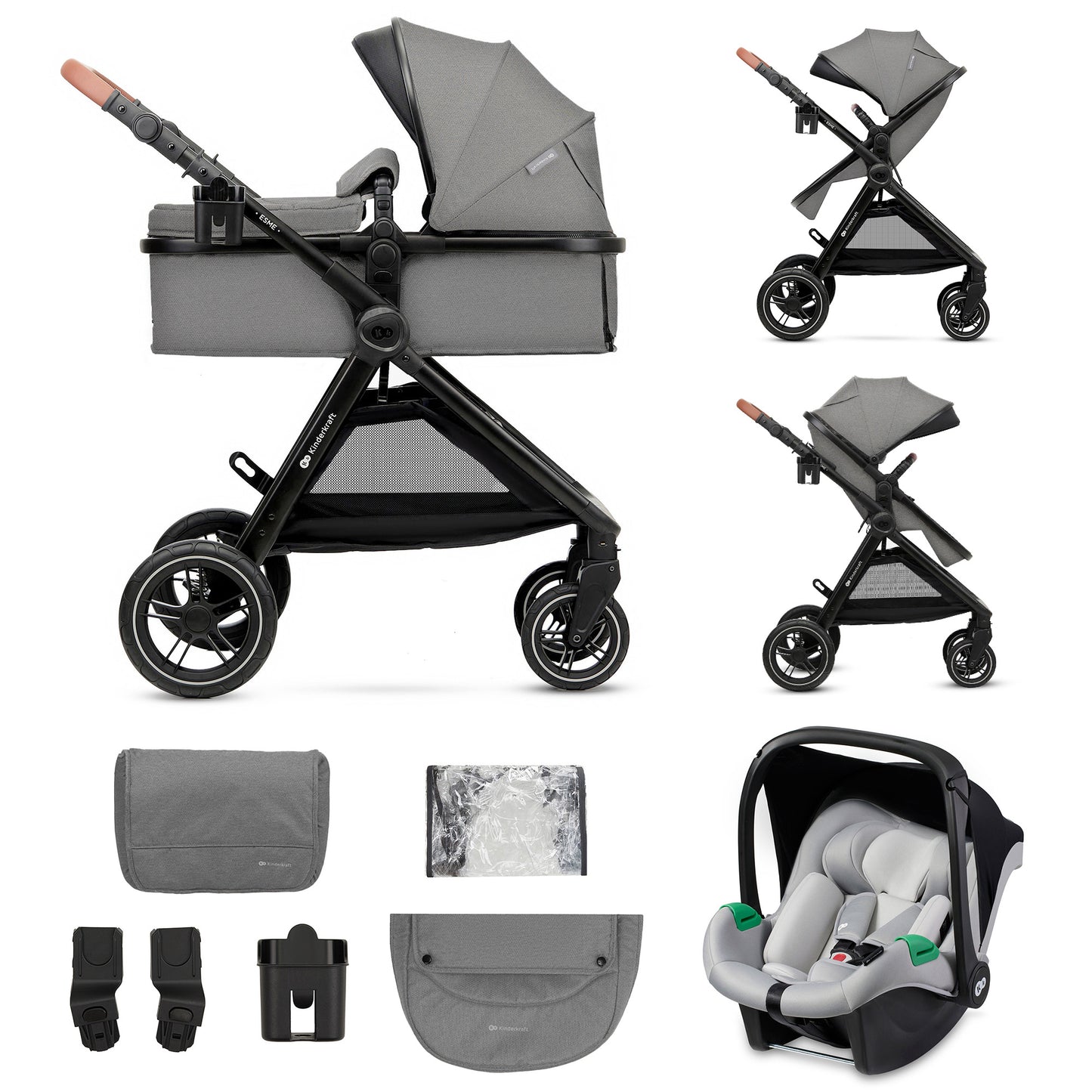 Cadeirinha de carro Kinderkraft ESME 3 em 1 - Mink Pro tamanho I