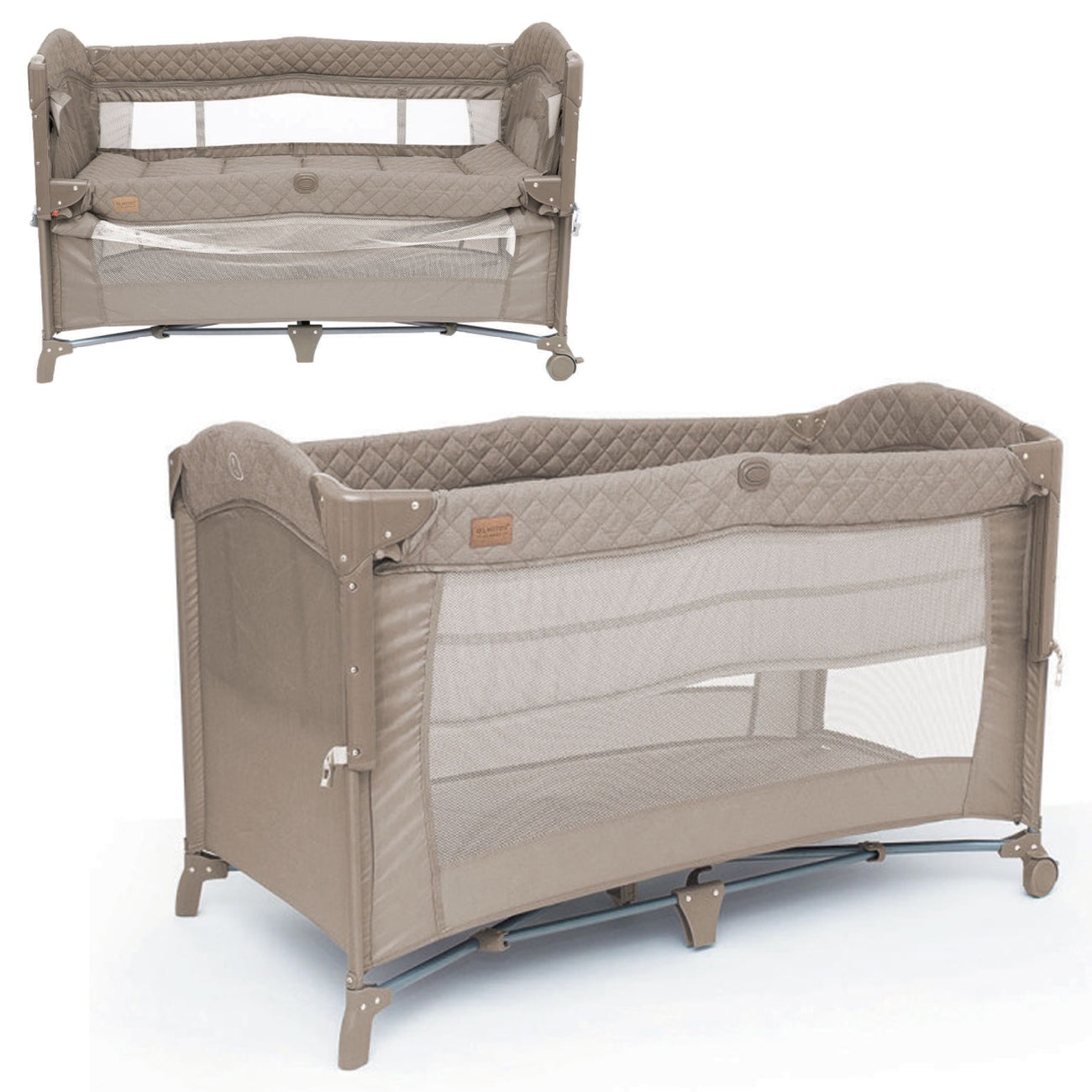 Olmitos - Berço de viagem co-sleeping 3 em 1, cercadinho e berço clássico - Dobrável em 2 alturas, entrada lateral e rodas com freio da Olmitos