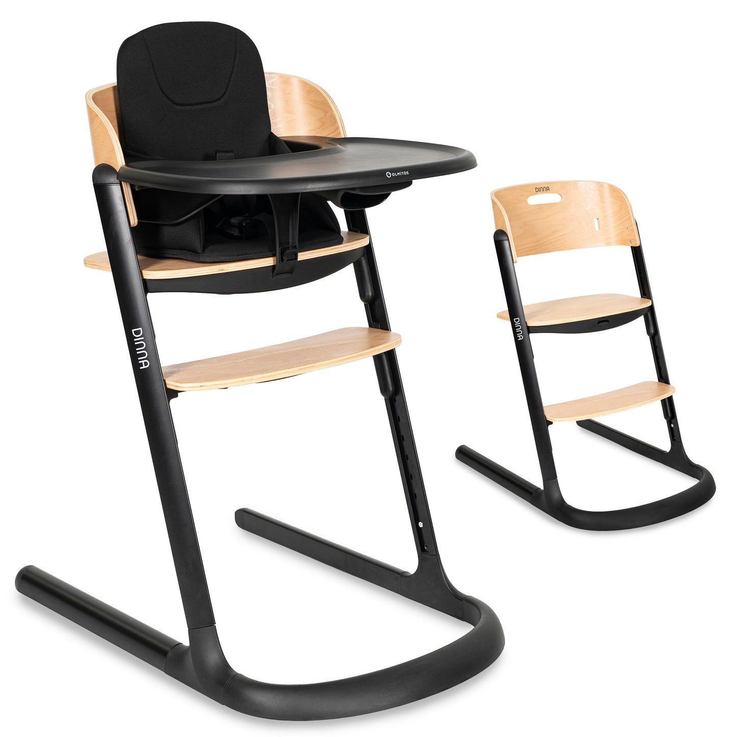 Trona evolutiva de madera 2 en 1 DINNA Silla infantil Evolutiva de Olmitos