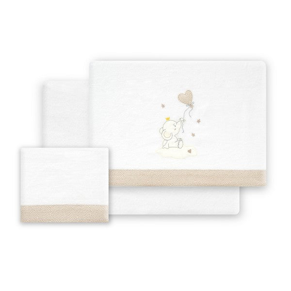 Juego de Sábanas Cuna Franela Elefantito de Interbaby