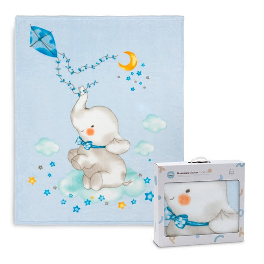 Manta Cuna Sedalina Elefante Cometa 110x140cm de Interbaby