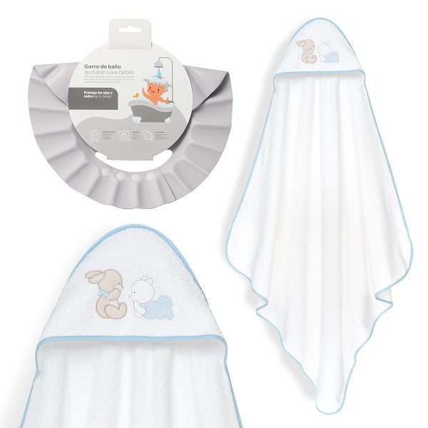 Capa Baño Oso Tumbado Conejito + Gorro de Interbaby