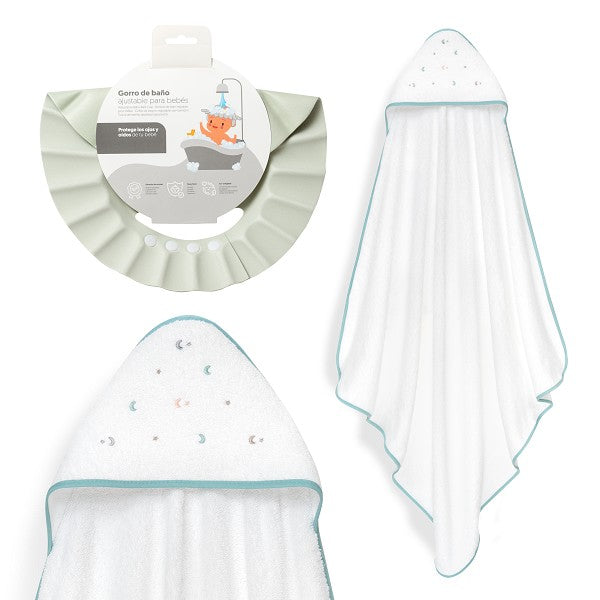 Capa de Baño Estrella Luna Multicolor + Gorro de Interbaby