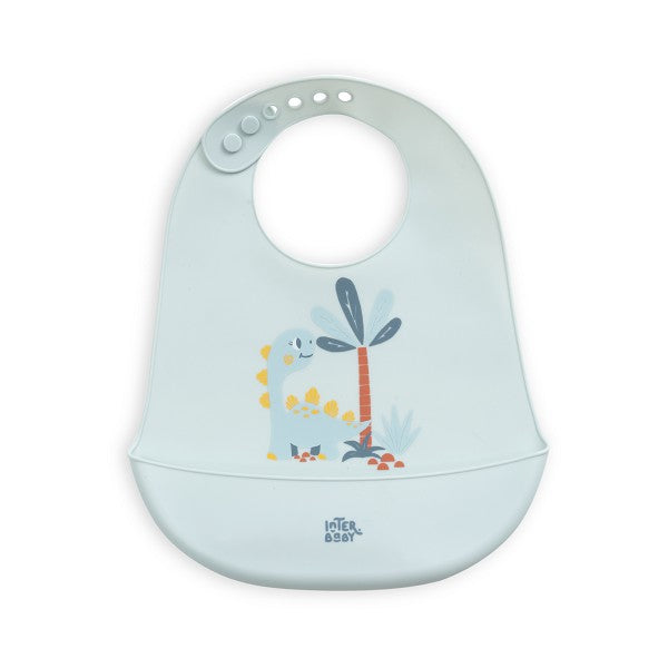 Babero Silicona Dino de Interbaby