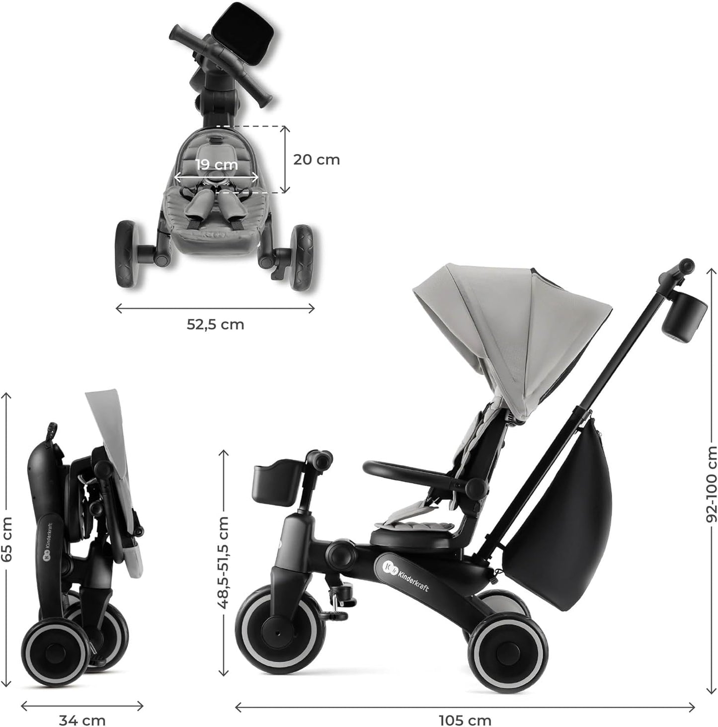 Triciclo Evolutivo 5 en 1 Jazz2 de Kinderkraft