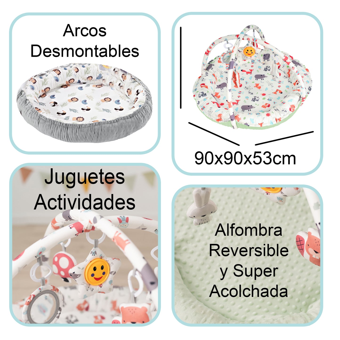 Gimnasio para bebés Multifuncional y Evolutivo con Arcos de juguetes LION de Olmitos