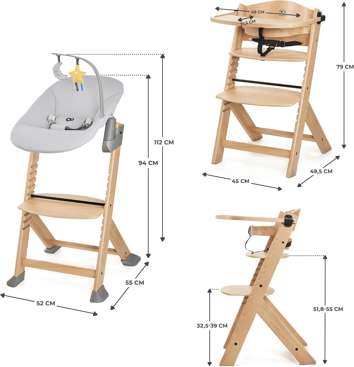 Trona ENOCK + Hamaca CALMEE de Kinderkraft