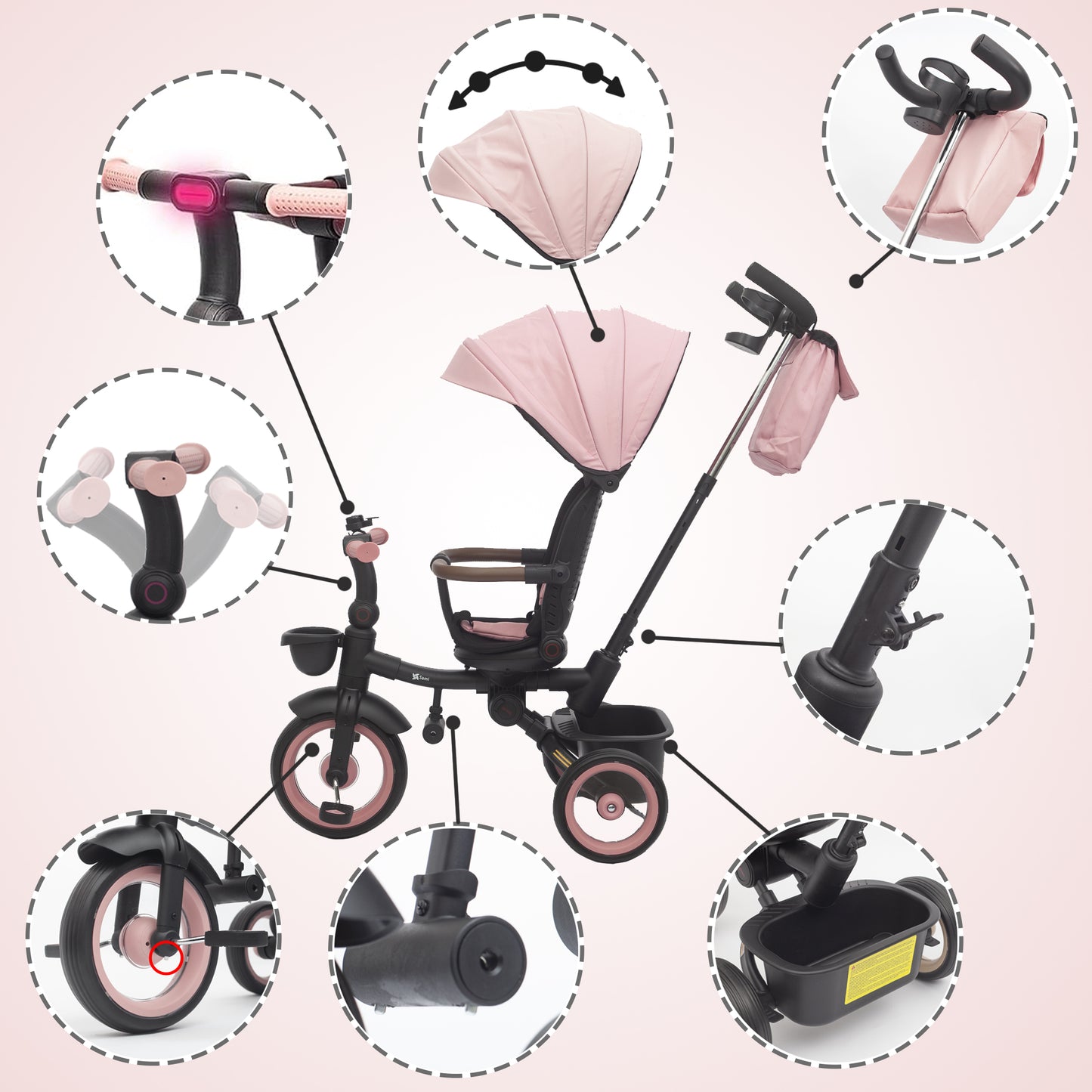 Triciclo Evolutivo Dobrável Twinly SAMI para Bebês