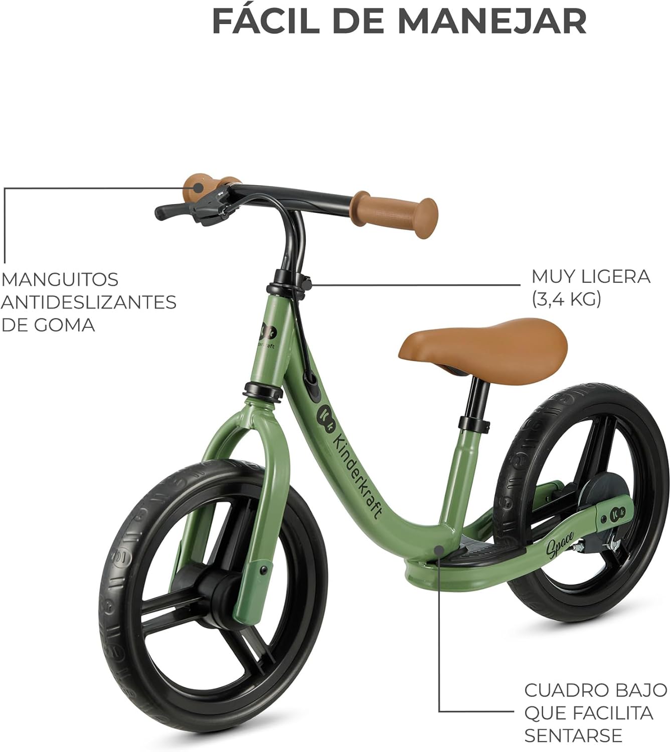Kinderkraft Space 2 Bicicleta sin Pedales, Bicicleta Niño 2 años