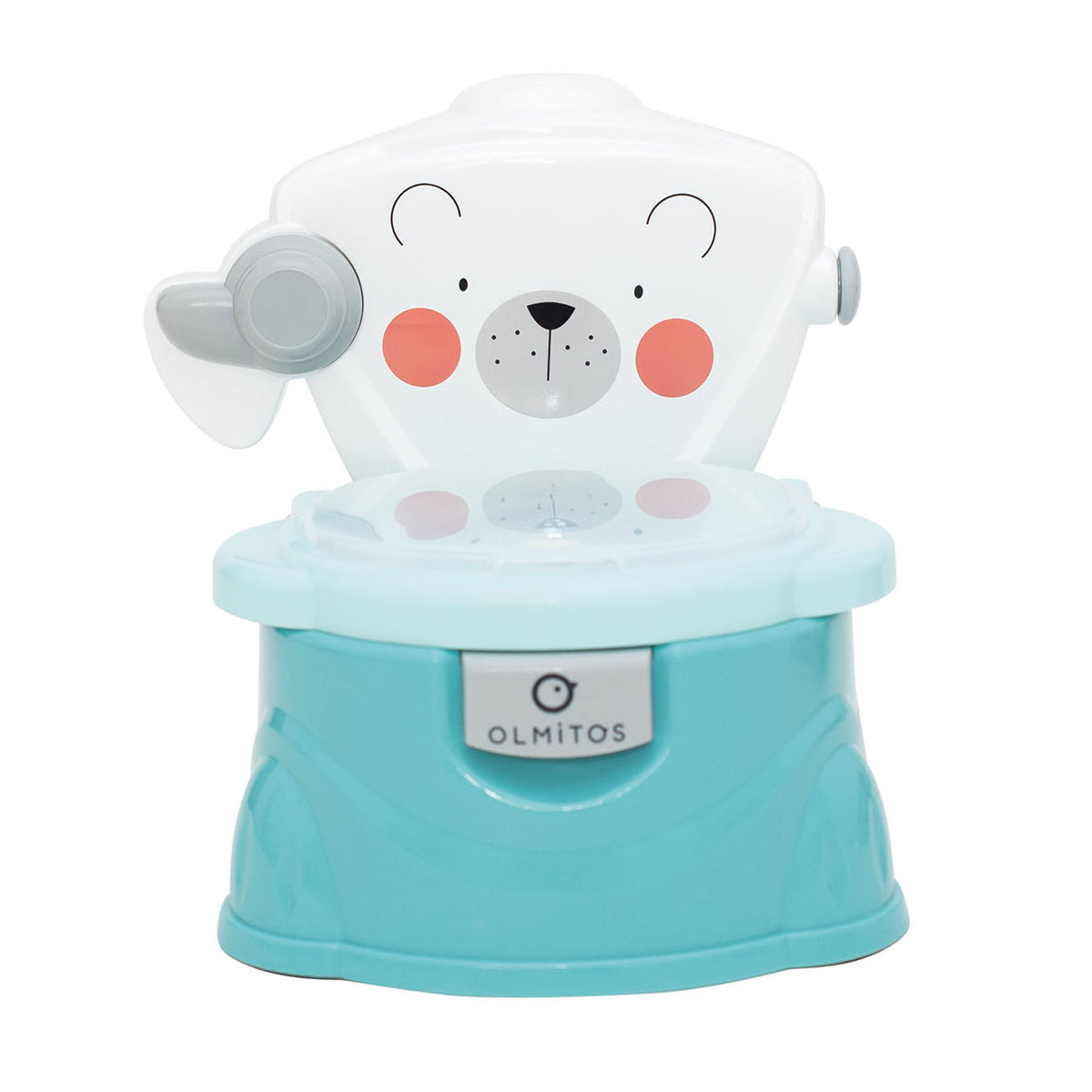 Olmitos Baby Potty Training para bebês aprendendo a ir ao banheiro, multifuncional 2 em 1, redutor de vaso sanitário portátil para maiores de 18 meses com suporte para papel higiênico e copo interno