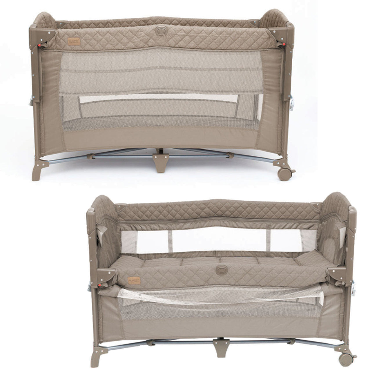 Olmitos - Berço de viagem co-sleeping 3 em 1, cercadinho e berço clássico - Dobrável em 2 alturas, entrada lateral e rodas com freio da Olmitos