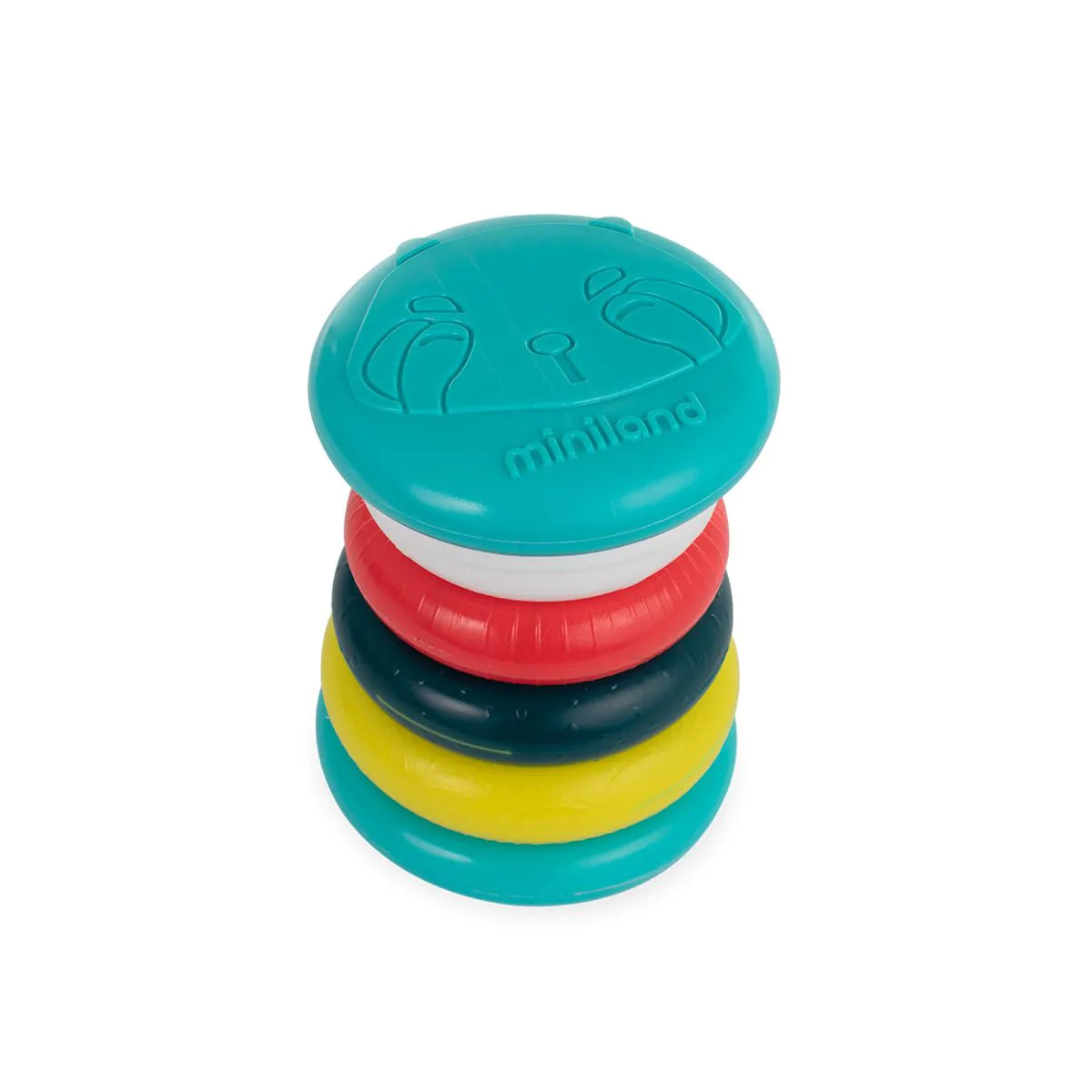 Rodillo de anillos apilables sensorial para bebés Miniland
