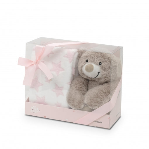 Conjunto de cobertor e pelúcia de urso de pelúcia Interbaby