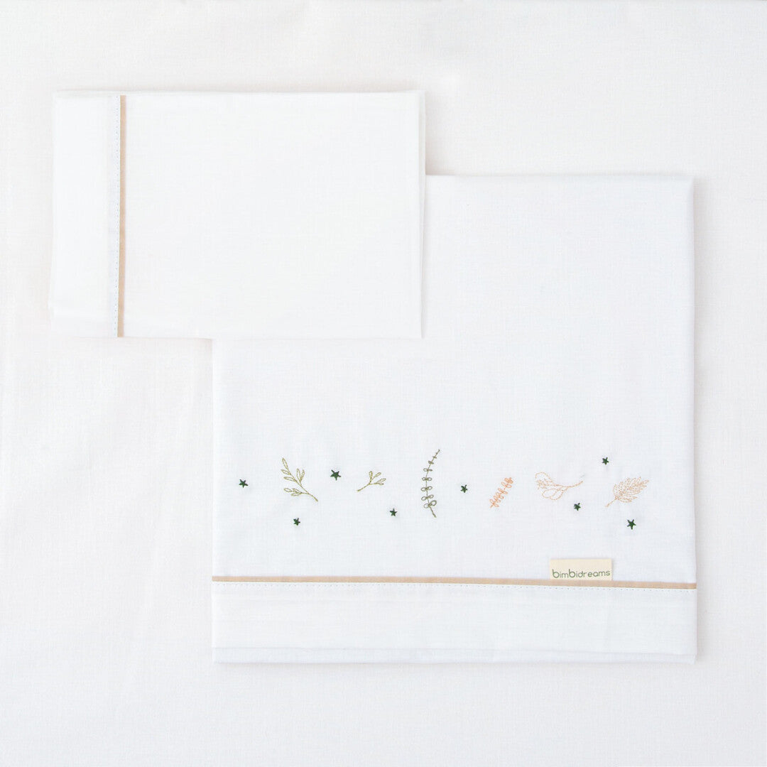 Juego sabanas minicuna algodon 100% 3 piezas Botanic Bimbidreams