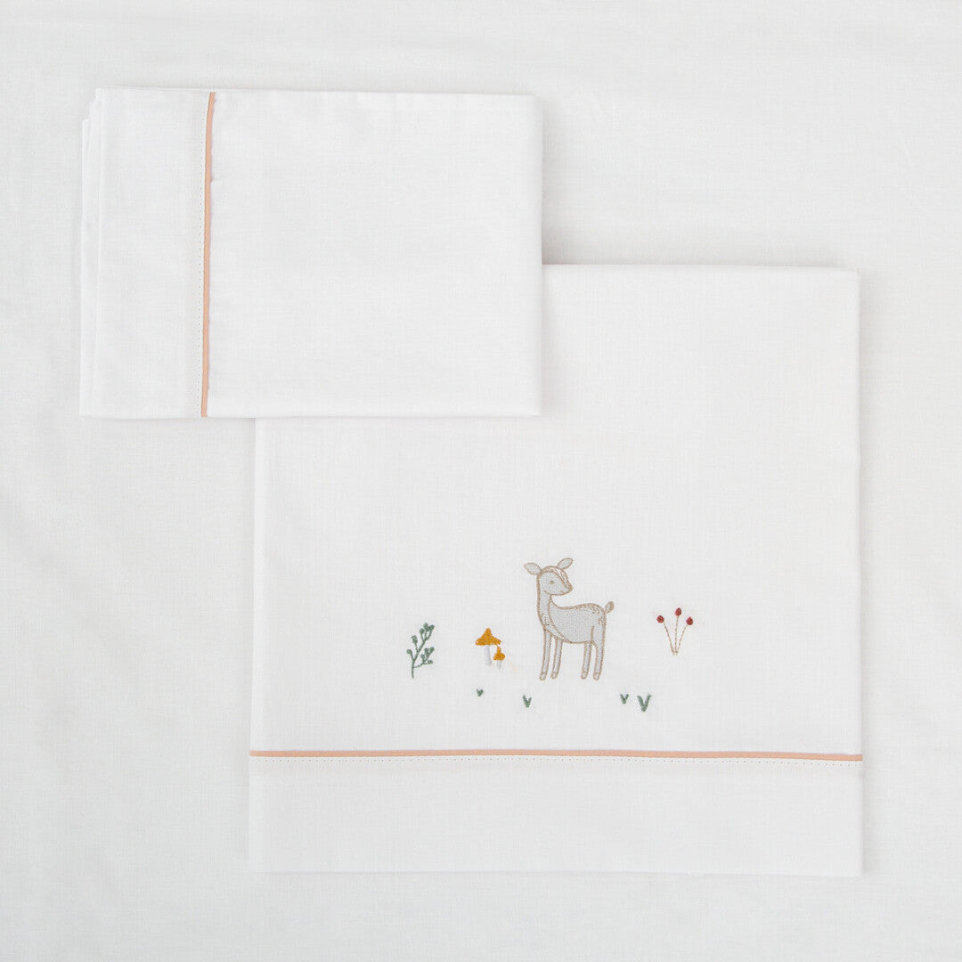 Juego sabanas algodon 100% 3 piezas Deer Cuna 60x120 Bimbidreams