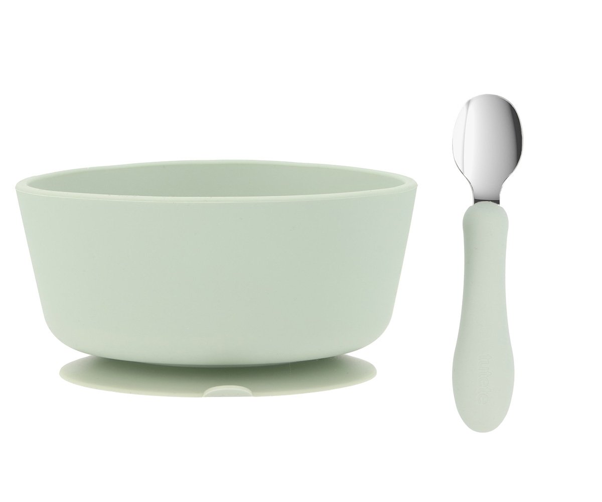 Bol Silicona + Cuchara Acero de Tutete