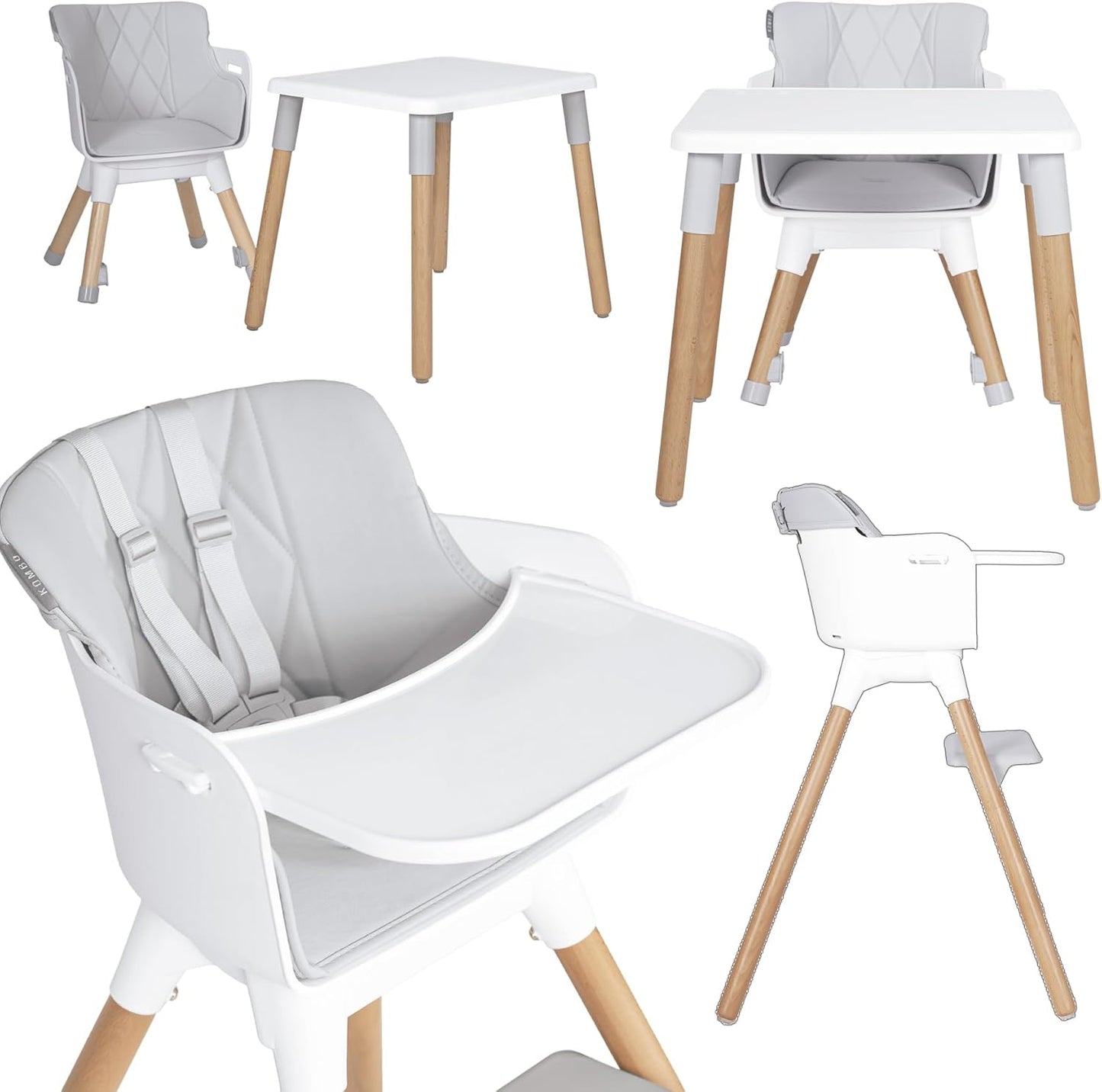Trona bebé KOMBO Convertible 2 en 1 Mesa con Silla para Niños de Olmitos