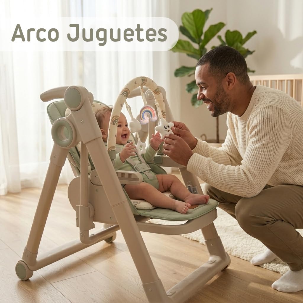Trona Evolutiva Bebé 2 en 1 Movity Plus con Hamaca Balancín de Twinly