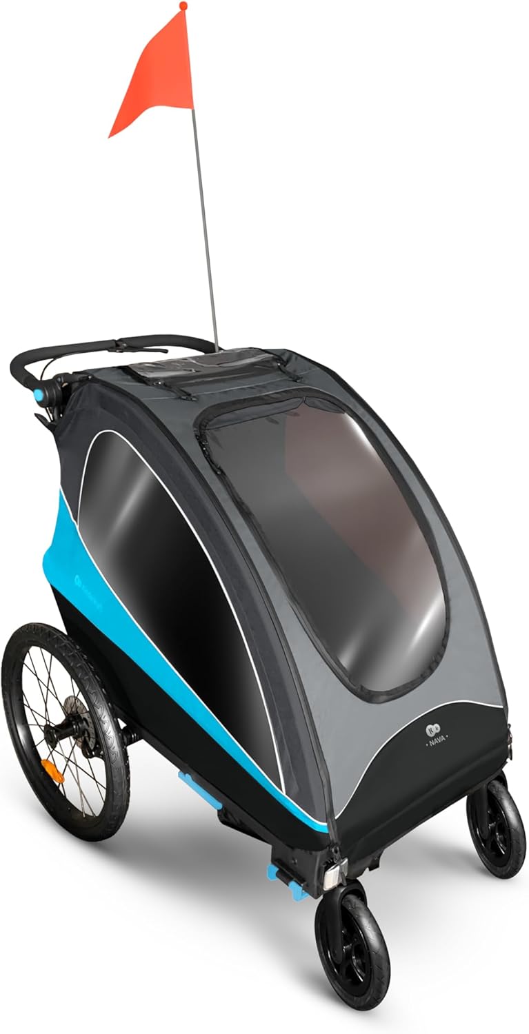 Cochecito Multifuncional 3 en 1, NAVA Remolque de Bicicleta, Cochecito para Dos niños de Kinderkraft