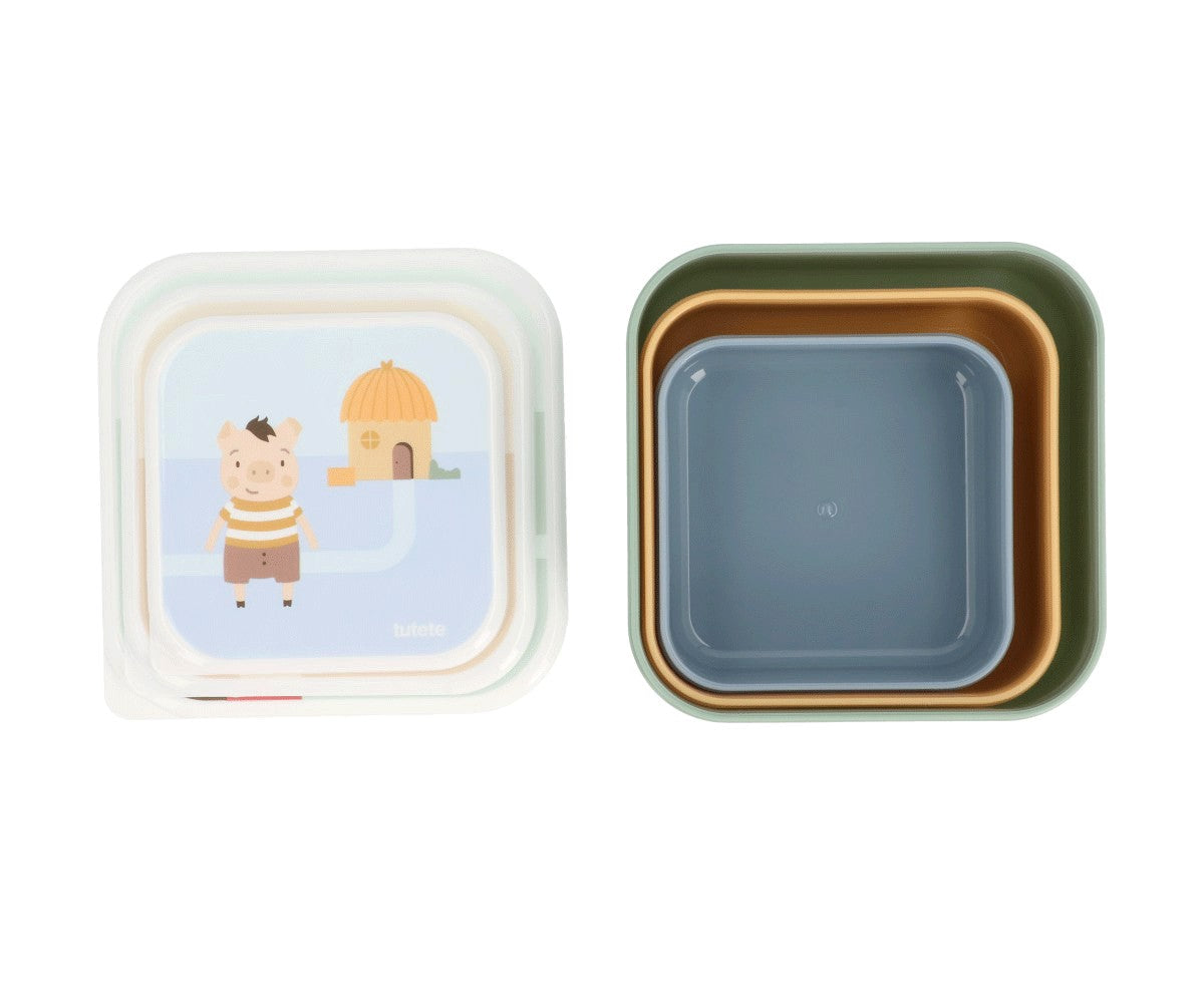 3 Cajas Almuerzo The Three Little Pigs de Tutete