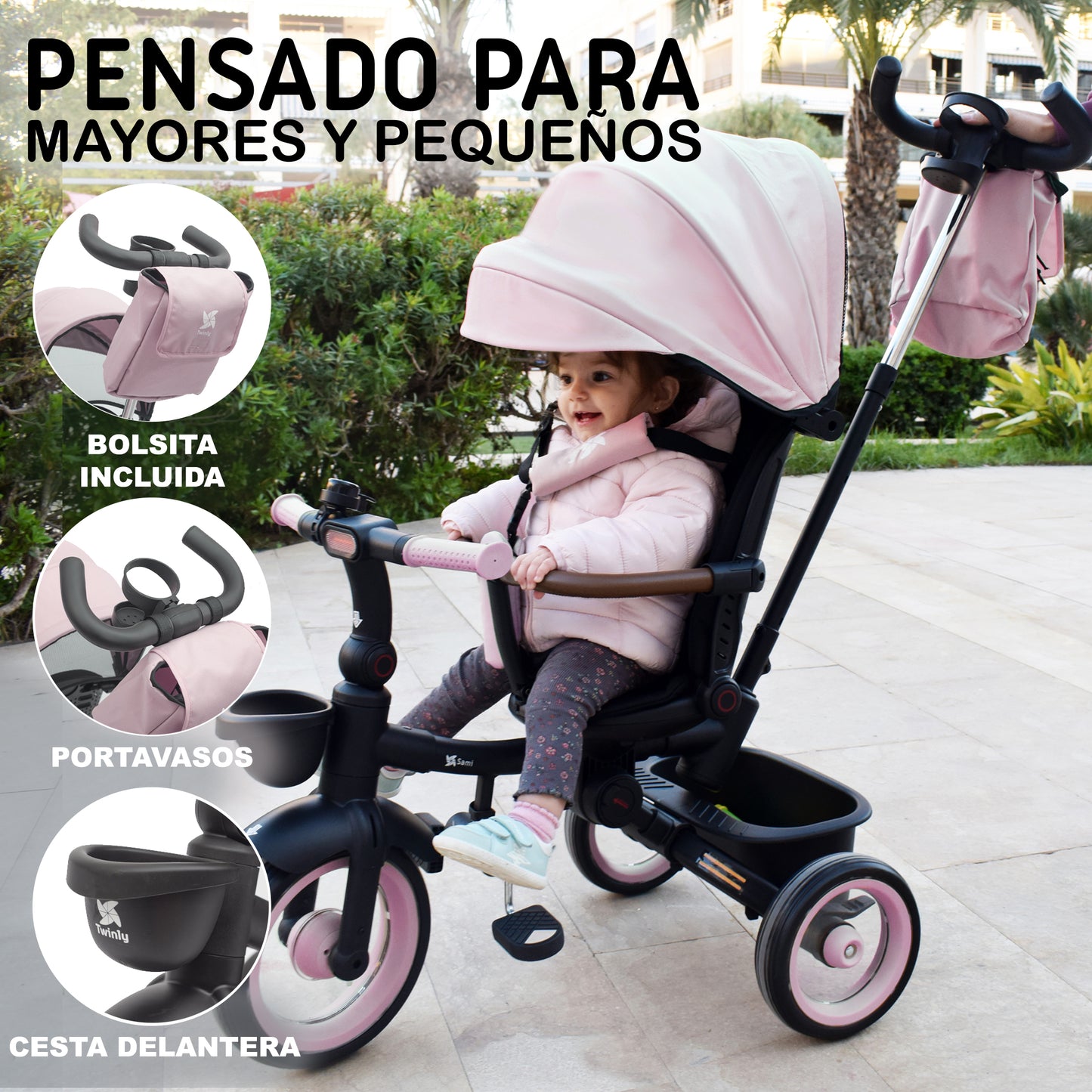 Triciclo Evolutivo Dobrável Twinly SAMI para Bebês