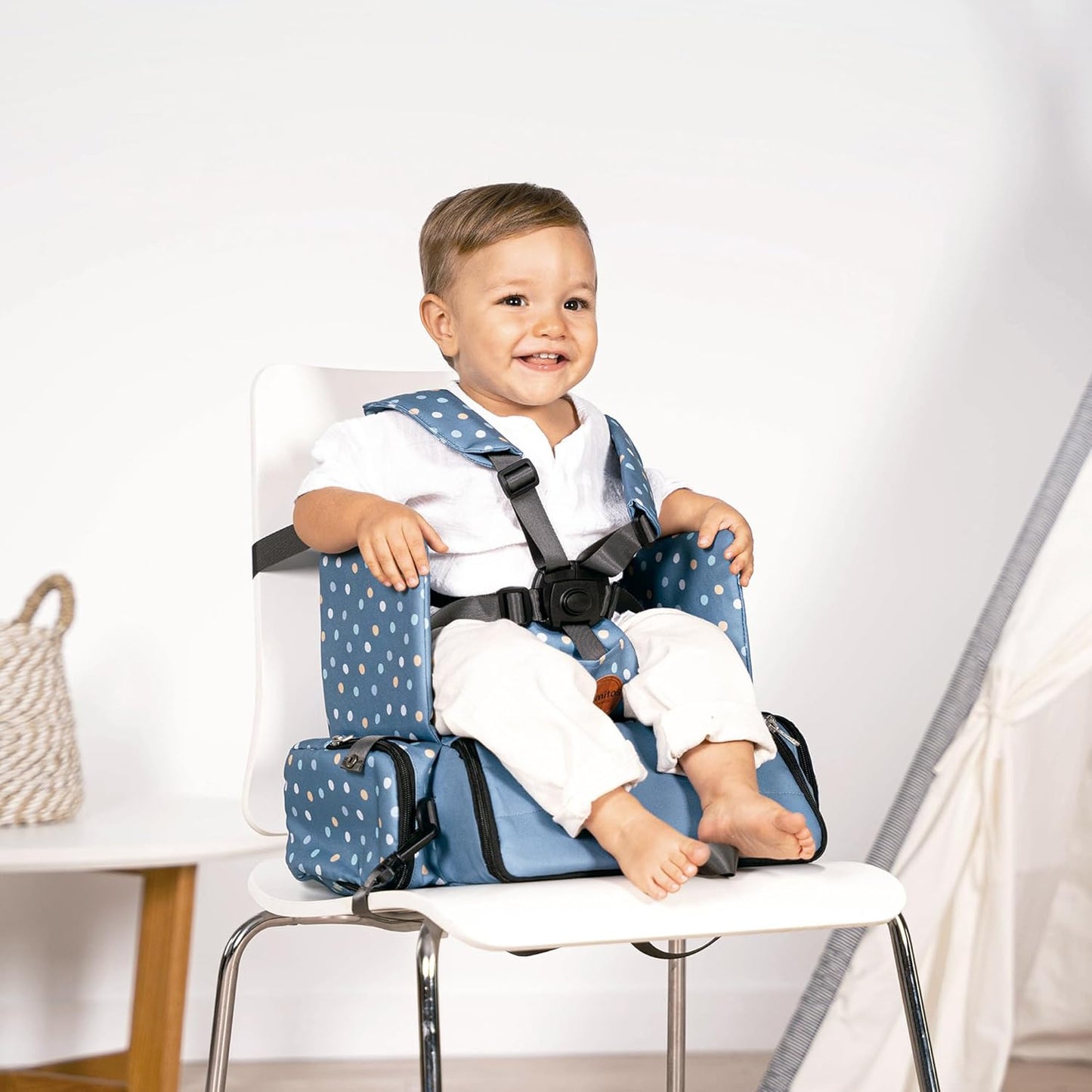 Trona Portátil Bebé 3 en 1: Asiento, mochila y bandolera de Olmitos