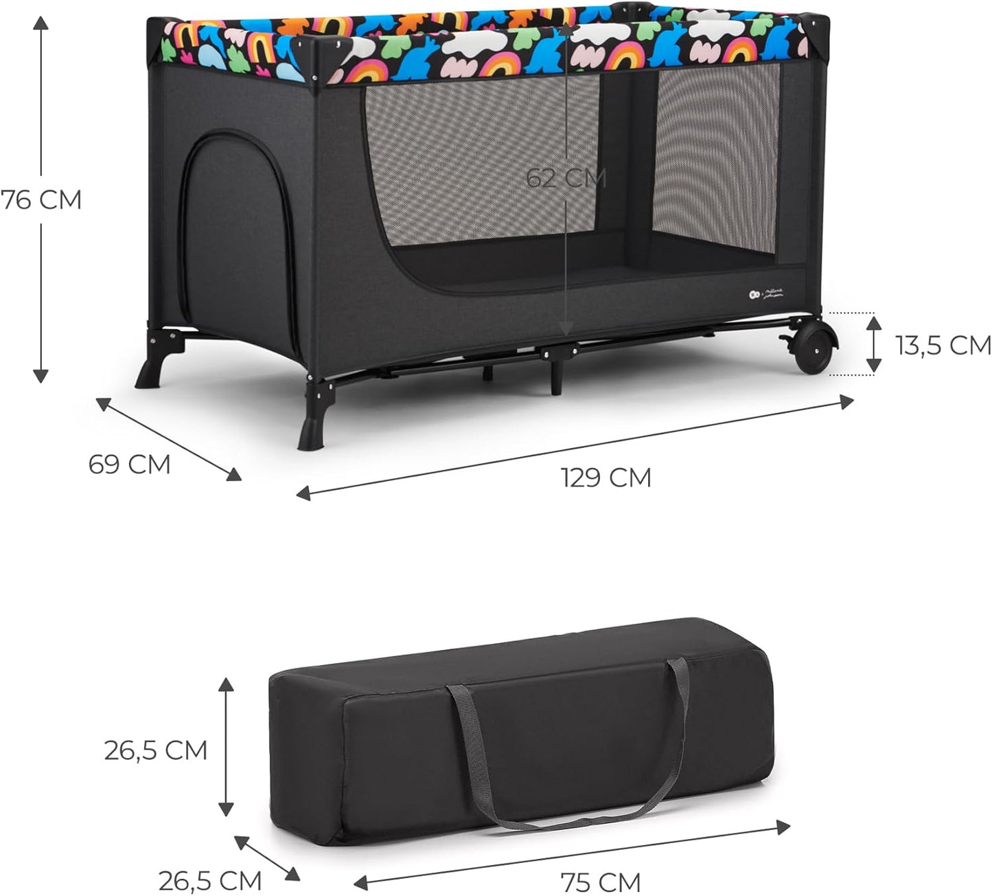 Berço de viagem multifuncional 2 em 1 Kinderkraft JOY 2