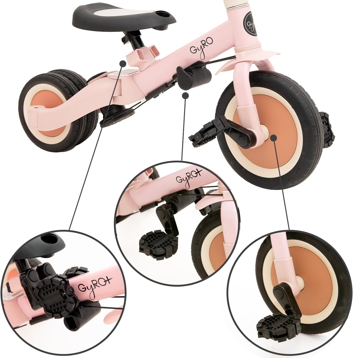 Triciclo Evolutivo para Bebês Olmitos GYRO+ 5 em 1