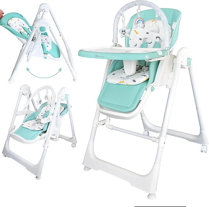 Cadeira alta multifuncional 3 em 1 Twinly Movity Pro com balanço e cadeira de balanço