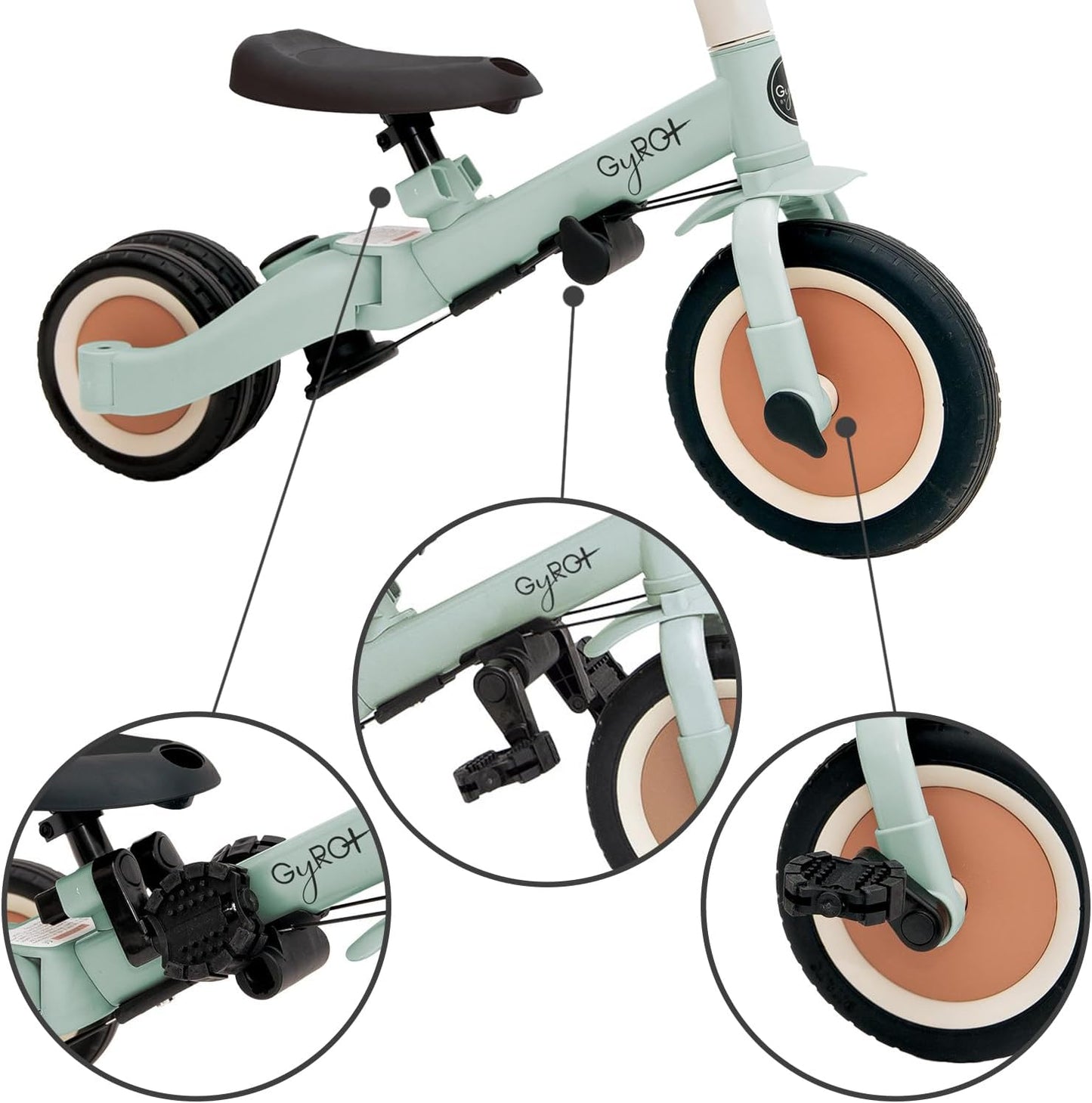 Triciclo Evolutivo para Bebês Olmitos GYRO+ 5 em 1
