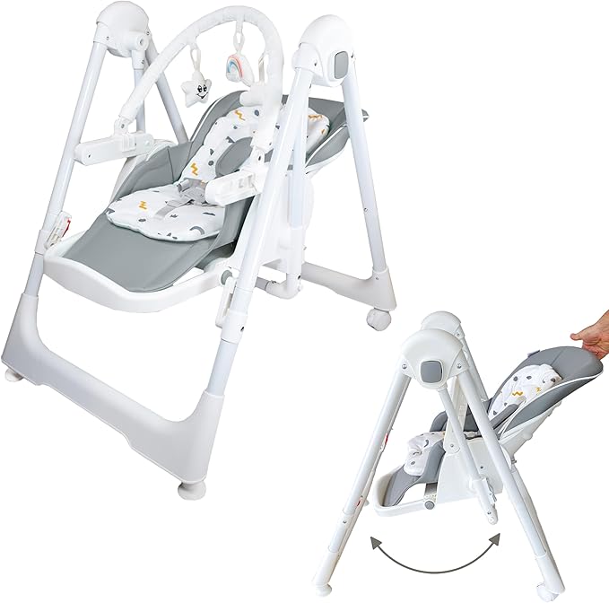 Cadeira alta multifuncional 3 em 1 Twinly Movity Pro com balanço e cadeira de balanço