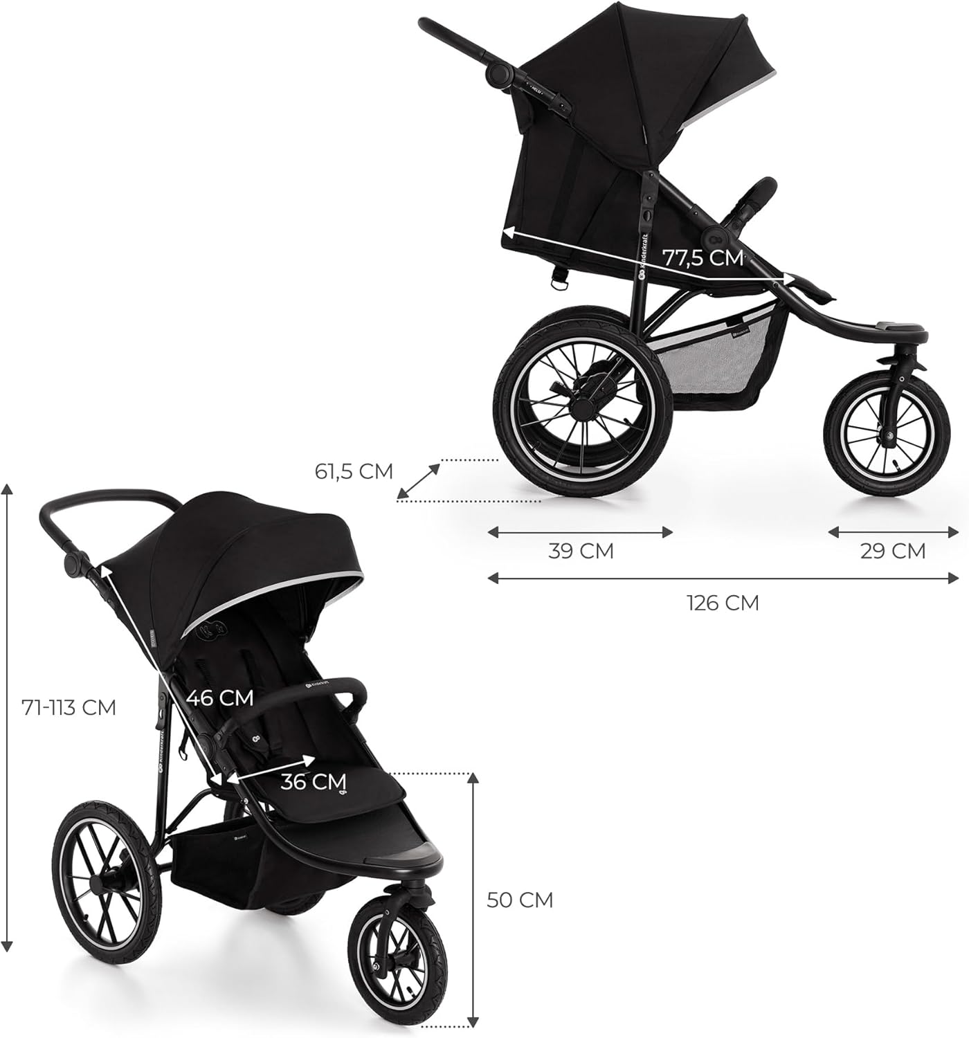 Helsi2 Silla de paseo 3 ruedas para correr de Kinderkraft