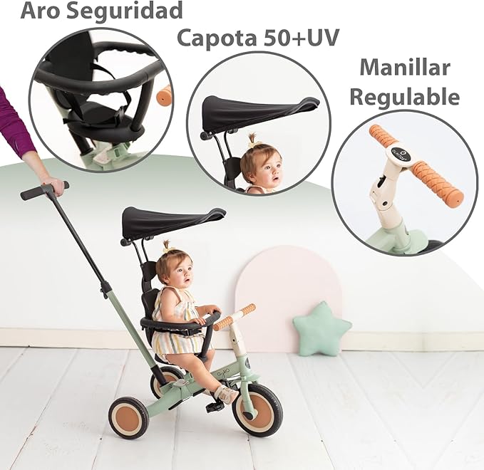 Triciclo Evolutivo para Bebês Olmitos GYRO+ 5 em 1
