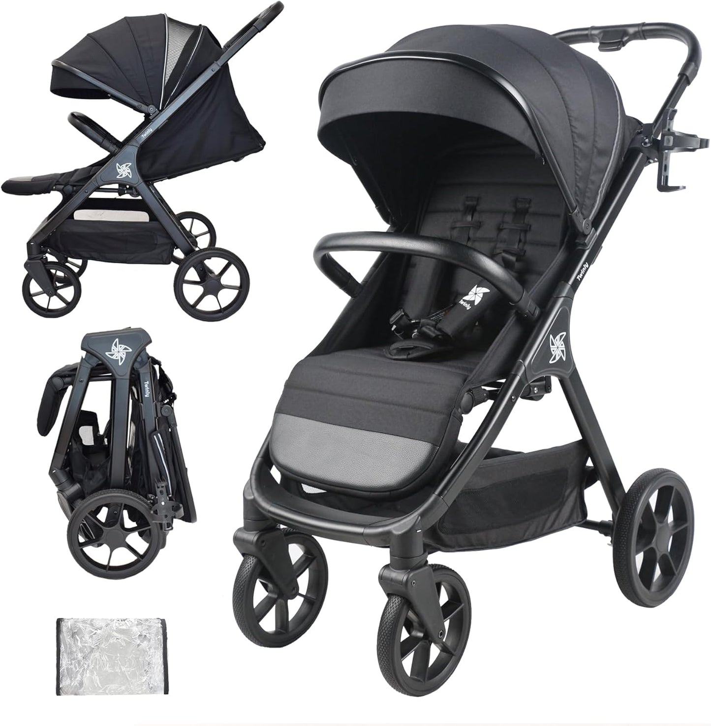 Silla de paseo Bebé Capota XXL Plegable 22Kg Spacely de Twinly