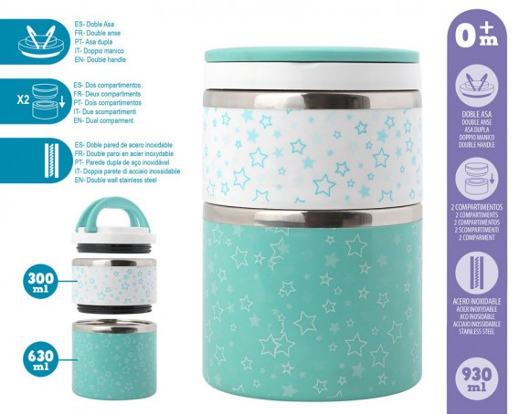 Termo Papillero con dos compartimentos kiokids