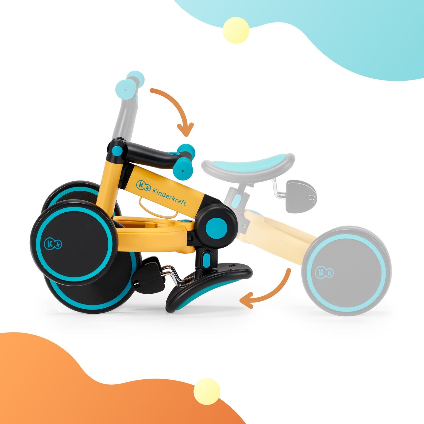Triciclo de bicicleta evolutiva dobrável Kinderkraft 4Trike